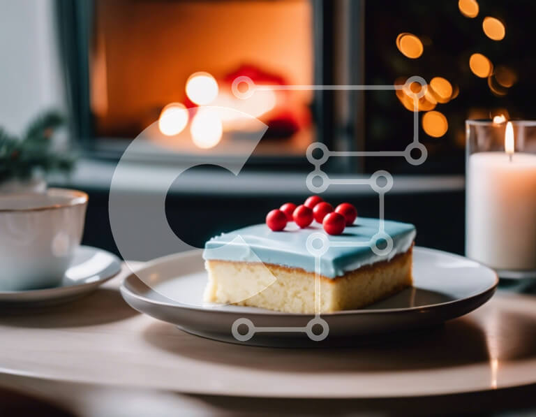 Σετ των 2 Intra Συλλεκτικό Ξύλινο Παζλ Plywood  4mm - Κομμάτι κέικ με φλιτζάνι καφέ και κερί Σε Ξύλινο Κουτί - Διαστάσεις: 10x10 cm – 25 κομμάτια