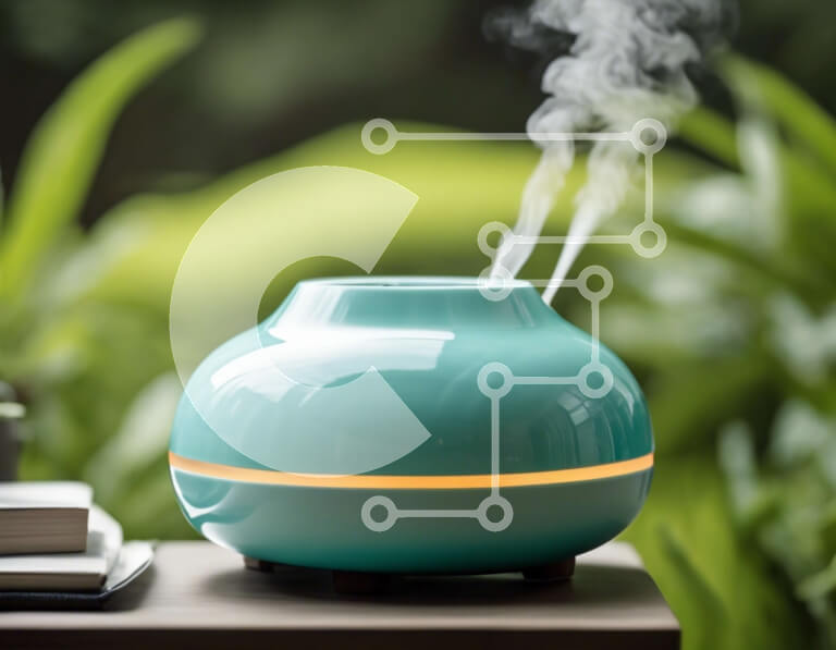 Intra Συλλεκτικό Ξύλινο Παζλ Plywood  4mm - Teal Aromatherapy Diffuser σε τραπέζι εξωτερικού χώρου Σε Ξύλινο Κουτί - Διαστάσεις Puzzle: 10x10 cm – 25 κομμάτια