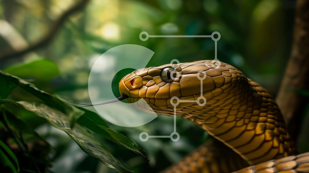 Intra Συλλεκτικό Ξύλινο Παζλ Plywood  4mm - Φίδι στη ζούγκλα με ανοιχτό στόμα Σε Ξύλινο Κουτί - Διαστάσεις: 10x10 cm – 25 κομμάτια