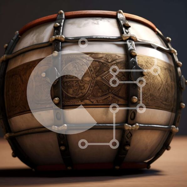 Intra Συλλεκτικό Ξύλινο Παζλ Plywood  4mm - Περίτεχνα διακοσμημένο τύμπανο σε ξύλινη επιφάνεια Σε Ξύλινο Κουτί - Διαστάσεις Puzzle: 10x10 cm – 25 κομμάτια