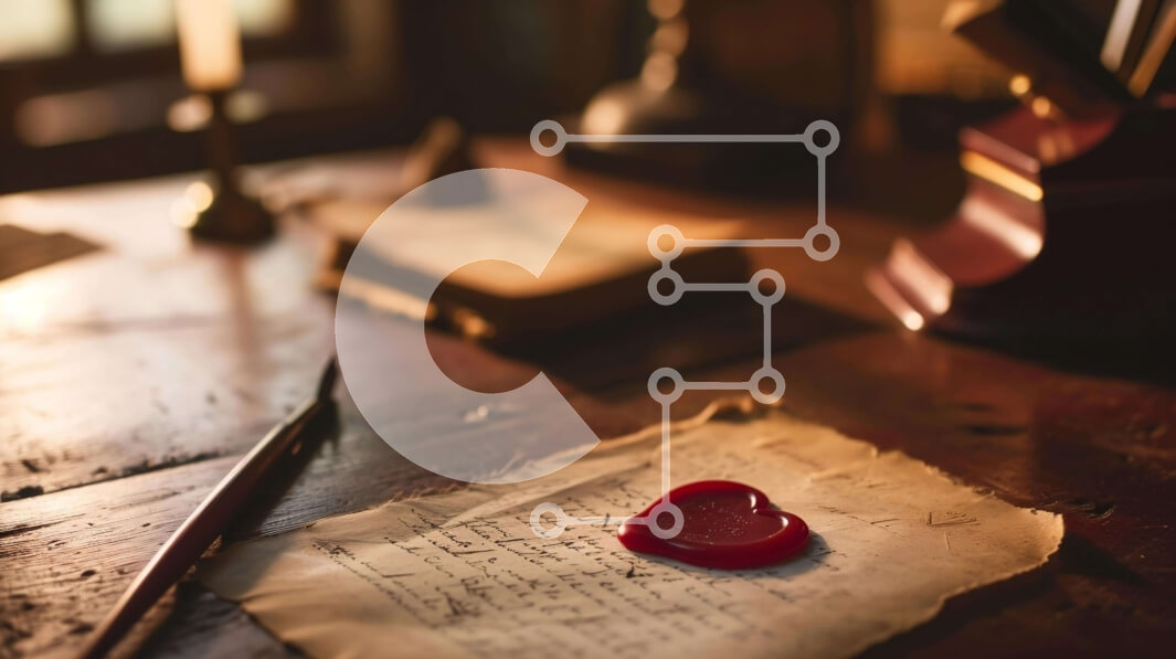 Intra Συλλεκτικό Ξύλινο Παζλ Plywood  4mm - Vintage παλιό χαρτί με κερί σφραγίδα και εργαλεία γραφής Σε Ξύλινο Κουτί - Διαστάσεις: 10x10 cm – 25 κομμάτια