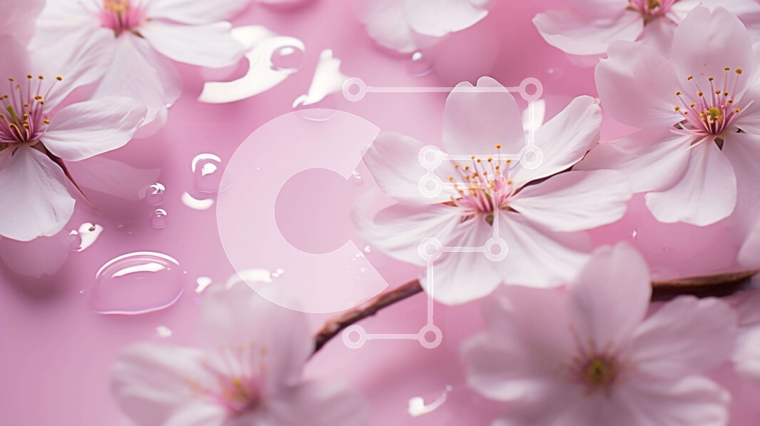 Intra Συλλεκτικό Ξύλινο Παζλ Plywood  4mm - Ροζ φόντο με λευκά λουλούδια και σταγονίδια νερού Σε Ξύλινο Κουτί - Διαστάσεις: 10x10 cm – 25 κομμάτια