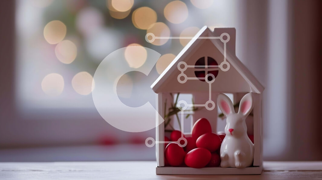 Intra Συλλεκτικό Ξύλινο Παζλ Plywood  4mm - Λευκό λαγουδάκι με κόκκινα αυγά Σε Ξύλινο Κουτί - Διαστάσεις: 10x10 cm – 25 κομμάτια