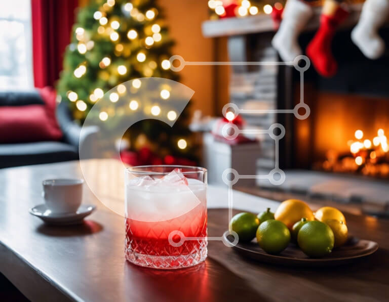 Σετ των 2 Intra Συλλεκτικό Ξύλινο Παζλ Plywood  4mm - Τραπεζαρία με κόκκινο κρασί, λάιμ και λεμόνια Σε Ξύλινο Κουτί - Διαστάσεις: 10x10 cm – 25 κομμάτια