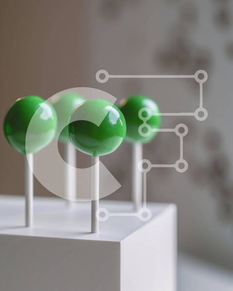 Σετ των 2 Intra Συλλεκτικό Ξύλινο Παζλ Plywood  4mm - Πέντε πράσινο κέικ σκάει σε λευκό βάθρο Σε Ξύλινο Κουτί - Διαστάσεις: 10x10 cm – 25 κομμάτια