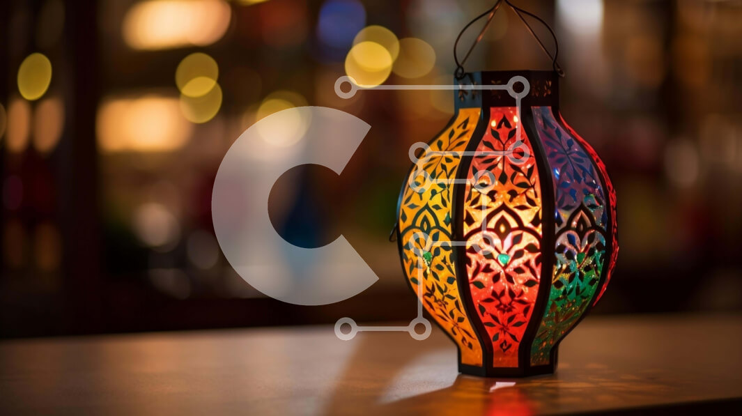 Intra Συλλεκτικό Ξύλινο Παζλ Plywood  4mm - Πολύχρωμο χειροποίητο φανάρι σε άδειο τραπέζι Σε Ξύλινο Κουτί - Διαστάσεις Puzzle: 10x10 cm – 25 κομμάτια