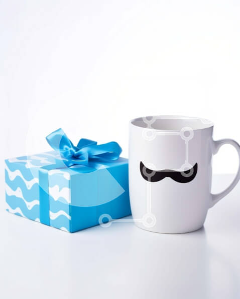 Intra Συλλεκτικό Ξύλινο Παζλ Plywood  4mm - Κούπα καφέ με σχέδιο μουστάκι και κουτιά δώρου Σε Ξύλινο Κουτί - Διαστάσεις: 10x10 cm – 25 κομμάτια