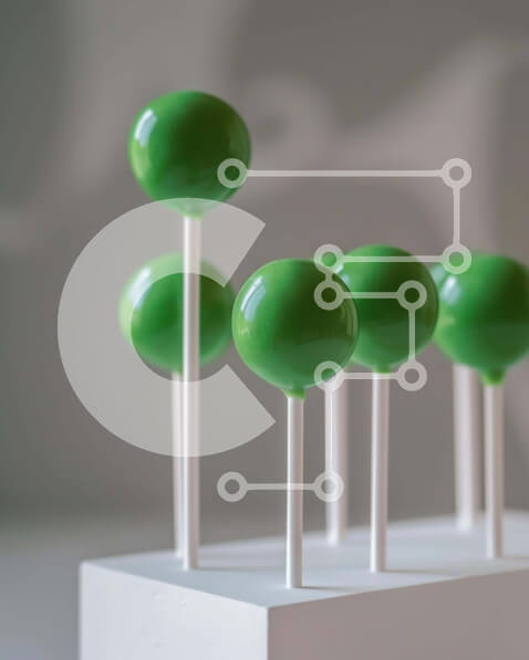 Σετ των 2 Intra Συλλεκτικό Ξύλινο Παζλ Plywood  4mm - Ποικιλία πράσινου κέικ που σκάει σε λευκές οδοντογλυφίδες Σε Ξύλινο Κουτί - Διαστάσεις: 10x10 cm – 25 κομμάτια