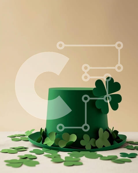 Intra Συλλεκτικό Ξύλινο Παζλ Plywood  4mm - Καπέλο σε σχήμα τριφύλλου για τους εορτασμούς της ημέρας του Αγίου Πατρικίου Σε Ξύλινο Κουτί - Διαστάσεις: 10x10 cm – 25 κομμάτια