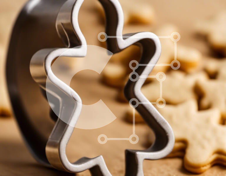 Σετ των 2 Intra Συλλεκτικό Ξύλινο Παζλ Plywood  4mm - Cookie Cutter and Sugar Cookies Gingerbread Man Σε Ξύλινο Κουτί - Διαστάσεις: 10x10 cm – 25 κομμάτια