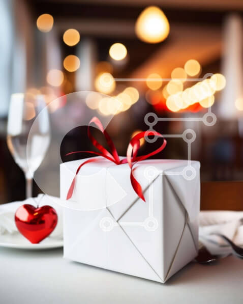 Intra Συλλεκτικό Ξύλινο Παζλ Plywood  4mm - Κουτί δώρου για την ημέρα του Αγίου Βαλεντίνου με κόκκινη κορδέλα και ποτήρια κρασιού Σε Ξύλινο Κουτί - Διαστάσεις: 10x10 cm – 25 κομμάτια