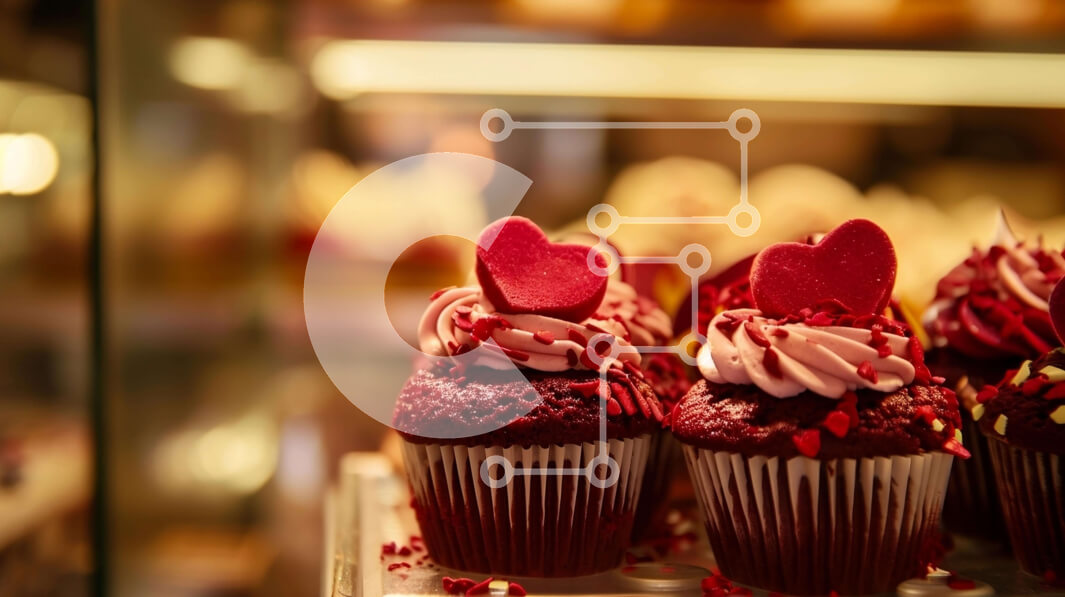 Σετ των 2 Intra Συλλεκτικό Ξύλινο Παζλ Plywood  4mm - Ποικιλία Cupcakes με Κόκκινο Frosting και Διακοσμητικά σε σχήμα καρδιάς Σε Ξύλινο Κουτί - Διαστάσεις: 10x10 cm – 25 κομμάτια