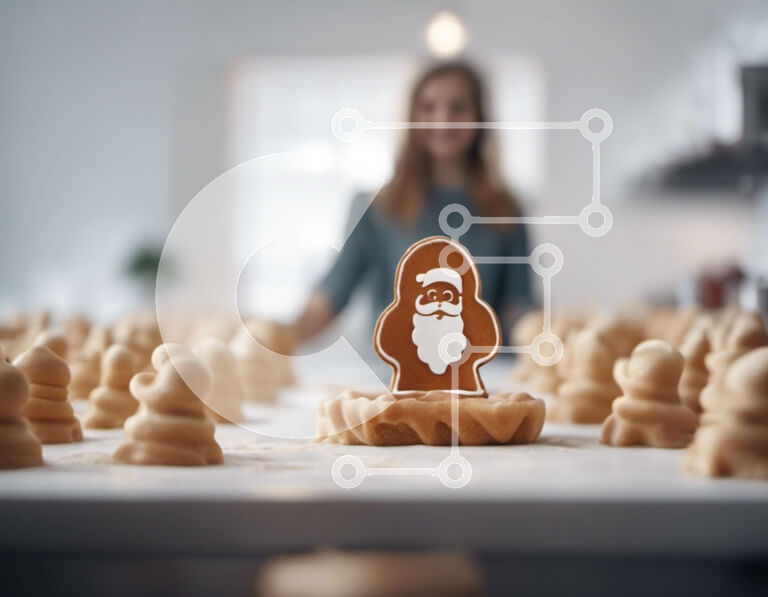 Intra Συλλεκτικό Ξύλινο Παζλ Plywood  4mm - Γυναίκα με μπισκότα Άγιου Βασίλη με μελόψωμο Σε Ξύλινο Κουτί - Διαστάσεις: 10x10 cm – 25 κομμάτια