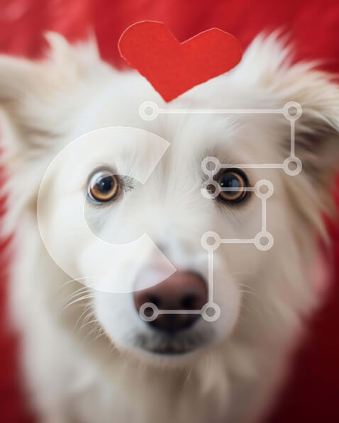 Σετ των 2 Intra Συλλεκτικό Ξύλινο Παζλ Plywood  4mm - Λευκός σκύλος με χαρτί σε σχήμα καρδιάς στο κεφάλι Σε Ξύλινο Κουτί - Διαστάσεις: 10x10 cm – 25 κομμάτια