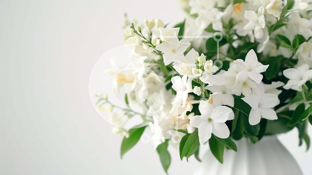 Intra Συλλεκτικό Ξύλινο Παζλ Plywood  4mm - Λευκό βάζο με μαργαρίτες, γαρύφαλλα και κρίνους Σε Ξύλινο Κουτί - Διαστάσεις: 10x10 cm – 25 κομμάτια