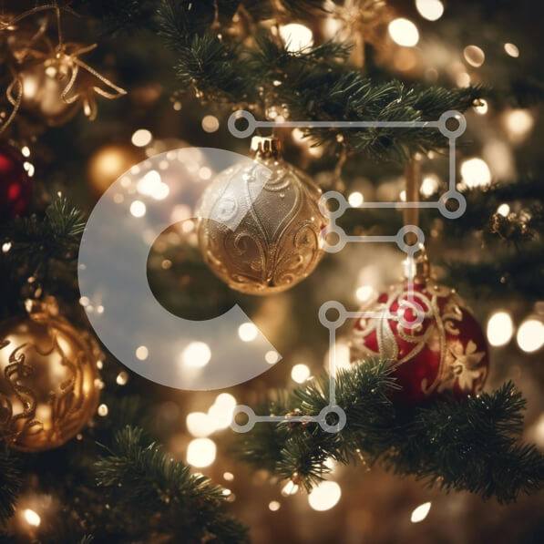 Intra Συλλεκτικό Ξύλινο Παζλ Plywood  4mm - Εορταστικό χριστουγεννιάτικο δέντρο με στολίδια και φωτάκια Σε Ξύλινο Κουτί - Διαστάσεις: 10x10 cm – 25 κομμάτια