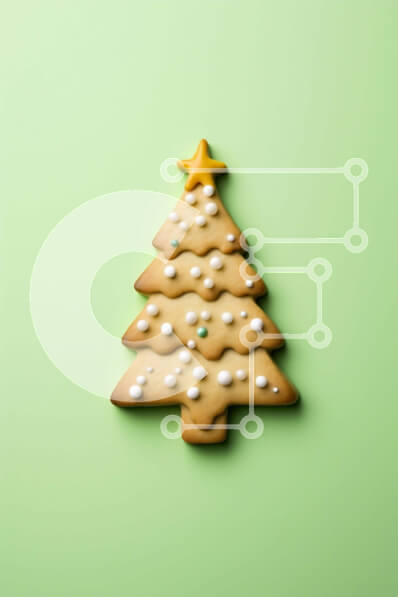 Σετ των 2 Intra Συλλεκτικό Ξύλινο Παζλ Plywood  4mm - Ανάποδα μπισκότο χριστουγεννιάτικου δέντρου σε πράσινο φόντο Σε Ξύλινο Κουτί - Διαστάσεις: 10x10 cm – 25 κομμάτια