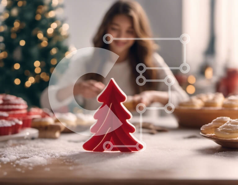 Intra Συλλεκτικό Ξύλινο Παζλ Plywood  4mm - Γιορτινά στολίδια με λαχταριστά γλυκά Σε Ξύλινο Κουτί - Διαστάσεις: 10x10 cm – 25 κομμάτια