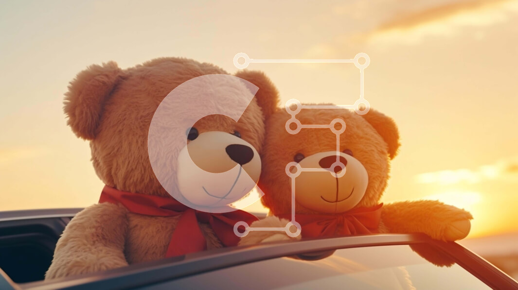 Intra Συλλεκτικό Ξύλινο Παζλ Plywood  4mm - Αξιολάτρευτα αρκουδάκια στο παράθυρο αυτοκινήτου στο ηλιοβασίλεμα Σε Ξύλινο Κουτί - Διαστάσεις: 10x10 cm – 25 κομμάτια