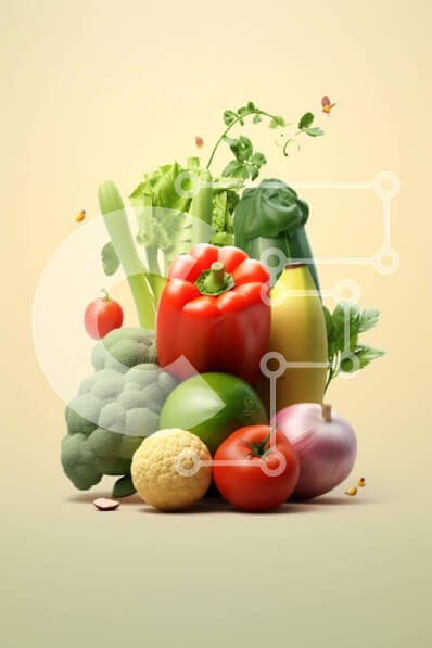 Σετ των 2 Intra Συλλεκτικό Ξύλινο Παζλ Plywood  4mm - Ποικιλία φρέσκων λαχανικών και φρούτων Σε Ξύλινο Κουτί - Διαστάσεις: 10x10 cm – 25 κομμάτια