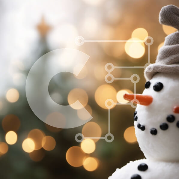 Intra Συλλεκτικό Ξύλινο Παζλ Plywood  4mm - Εορταστικός χιονάνθρωπος με το φωτισμένο χριστουγεννιάτικο δέντρο Σε Ξύλινο Κουτί - Διαστάσεις: 10x10 cm – 25 κομμάτια