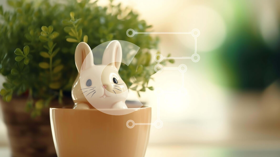 Intra Συλλεκτικό Ξύλινο Παζλ Plywood  4mm - Ειδώλιο λαγουδάκι σε φυτευτή πορτοκαλιού Σε Ξύλινο Κουτί - Διαστάσεις: 10x10 cm – 25 κομμάτια