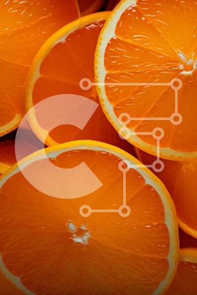 Σετ των 2 Intra Συλλεκτικό Ξύλινο Παζλ Plywood  4mm - Κοντινό πλάνο φέτες πορτοκάλι Σε Ξύλινο Κουτί - Διαστάσεις: 10x10 cm – 25 κομμάτια