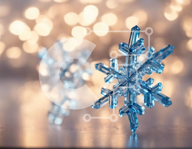 Intra Συλλεκτικό Ξύλινο Παζλ Plywood  4mm - Εορταστικά ειδώλια με νιφάδες χιονιού για διακόσμηση και δώρα Σε Ξύλινο Κουτί - Διαστάσεις: 10x10 cm – 25 κομμάτια