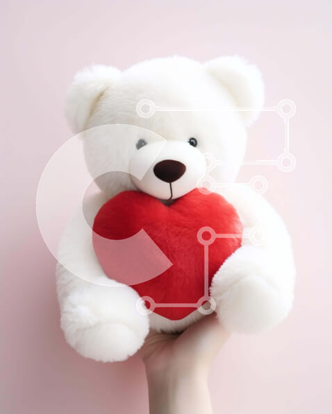 Intra Συλλεκτικό Ξύλινο Παζλ Plywood  4mm - Αρκουδάκι με κόκκινη καρδιά Σε Ξύλινο Κουτί - Διαστάσεις Puzzle: 10x10 cm – 25 κομμάτια