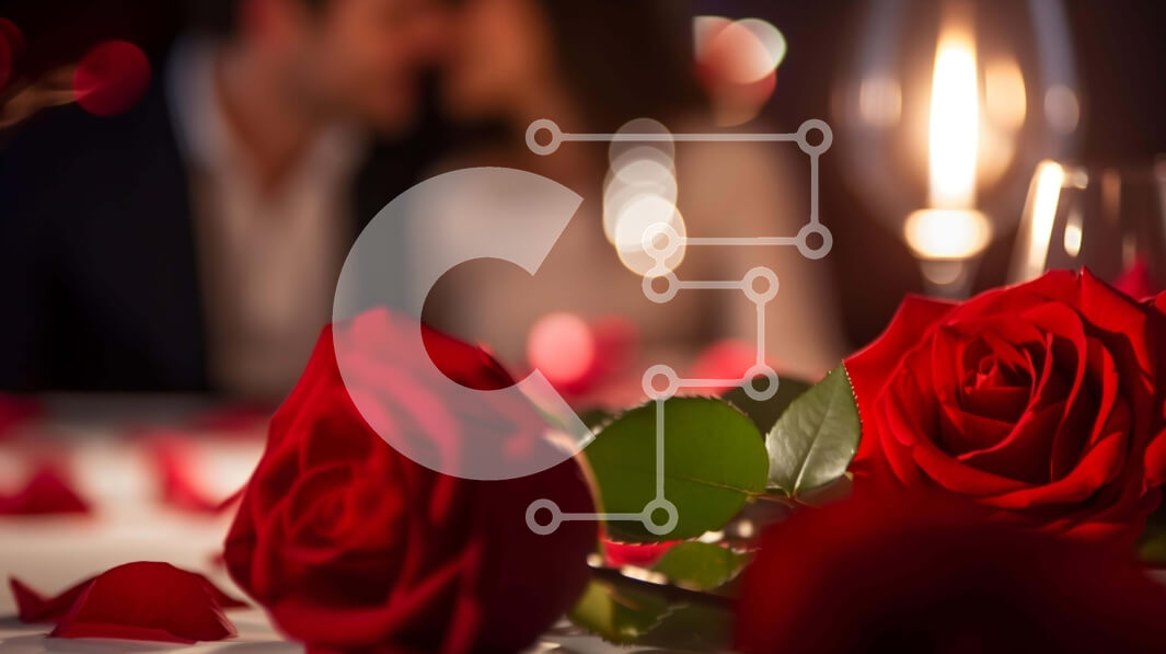 Intra Συλλεκτικό Ξύλινο Παζλ Plywood  4mm - Φιλική γιορτή με κόκκινα τριαντάφυλλα, κρασί, κεριά και ζευγάρι φιλιών Σε Ξύλινο Κουτί - Διαστάσεις: 10x10 cm – 25 κομμάτια