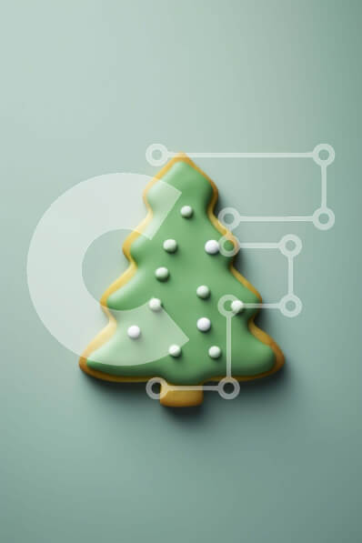 Σετ των 2 Intra Συλλεκτικό Ξύλινο Παζλ Plywood  4mm - Ανάποδο μπισκότο χριστουγεννιάτικο δέντρο με γλάσο και νιφάδες χιονιού Σε Ξύλινο Κουτί - Διαστάσεις: 10x10 cm – 25 κομμάτια