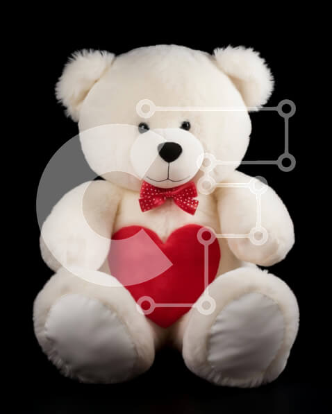 Intra Συλλεκτικό Ξύλινο Παζλ Plywood  4mm - Αρκουδάκι του Αγίου Βαλεντίνου με κόκκινους φιόγκους Σε Ξύλινο Κουτί - Διαστάσεις Puzzle: 10x10 cm – 25 κομμάτια