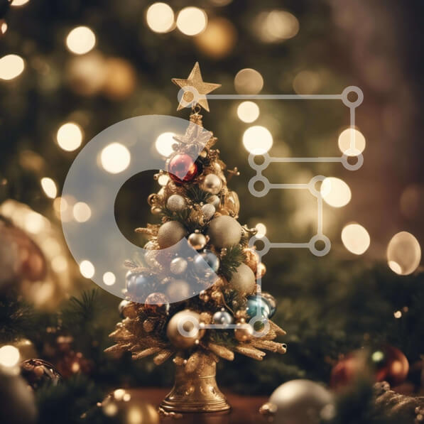 Intra Συλλεκτικό Ξύλινο Παζλ Plywood  4mm - Στολισμός Χριστουγεννιάτικου Δέντρου με στολίδια και φωτάκια Σε Ξύλινο Κουτί - Διαστάσεις: 10x10 cm – 25 κομμάτια