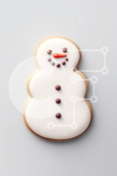 Σετ των 2 Intra Συλλεκτικό Ξύλινο Παζλ Plywood  4mm - Μπισκότο σε σχήμα χιονάνθρωπου με παγωμένο και πασπάλισμα Σε Ξύλινο Κουτί - Διαστάσεις: 10x10 cm – 25 κομμάτια