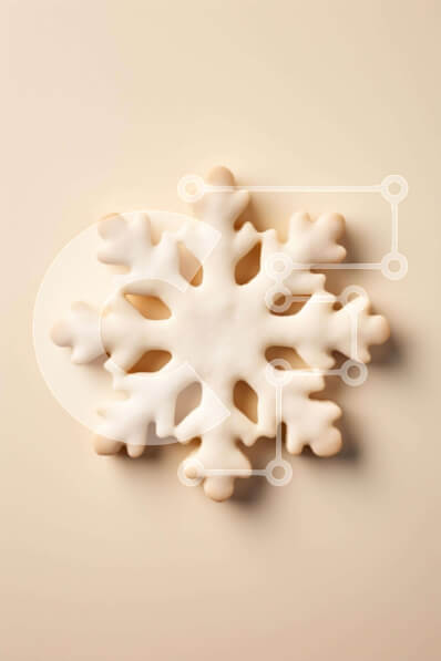 Σετ των 2 Intra Συλλεκτικό Ξύλινο Παζλ Plywood  4mm - Μπισκότο σε σχήμα νιφάδας χιονιού σε υπόλευκο φόντο Σε Ξύλινο Κουτί - Διαστάσεις: 10x10 cm – 25 κομμάτια