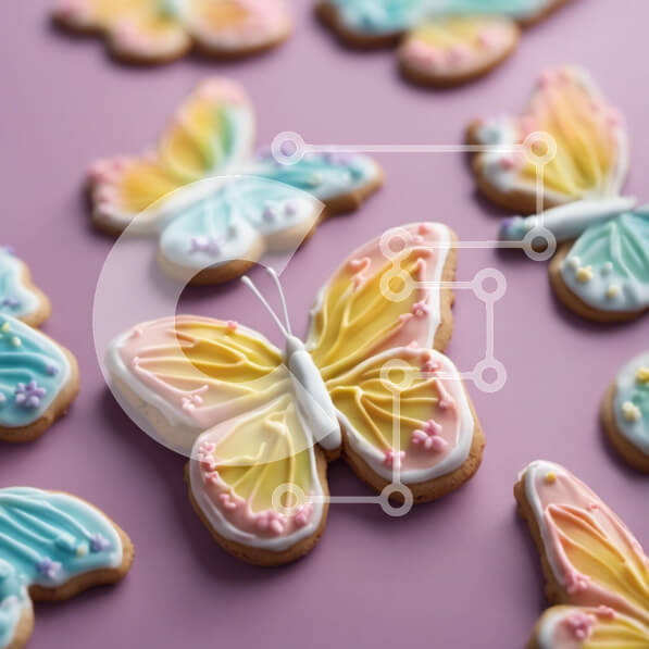 Σετ των 2 Intra Συλλεκτικό Ξύλινο Παζλ Plywood  4mm - Πολύχρωμα μπισκότα διακοσμημένα με πεταλούδες Σε Ξύλινο Κουτί - Διαστάσεις: 10x10 cm – 25 κομμάτια