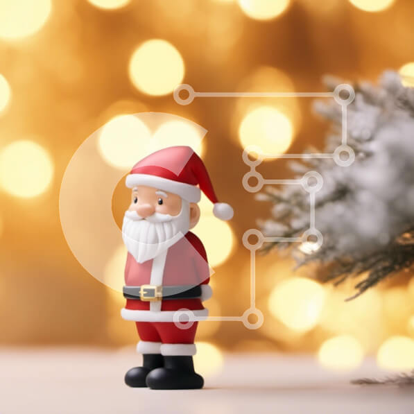 Intra Συλλεκτικό Ξύλινο Παζλ Plywood  4mm - Ειδώλιο Άγιου Βασίλη σε φωτισμένο φόντο Σε Ξύλινο Κουτί - Διαστάσεις: 10x10 cm – 25 κομμάτια