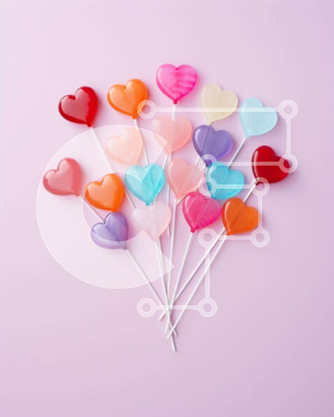 Σετ των 2 Intra Συλλεκτικό Ξύλινο Παζλ Plywood  4mm - Πολύχρωμα γλειφιτζούρια σε σχήμα καρδιάς για την Ημέρα του Αγίου Βαλεντίνου και τις γιορτές Σε Ξύλινο Κουτί - Διαστάσεις: 10x10 cm – 25 κομμάτια