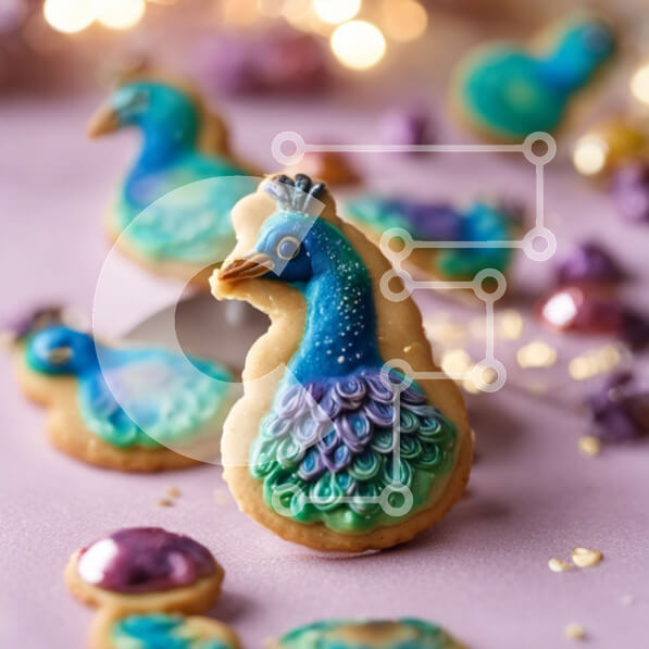 Σετ των 2 Intra Συλλεκτικό Ξύλινο Παζλ Plywood  4mm - Πολύχρωμα μπισκότα σε σχήμα παγωνιού για εκδηλώσεις και γιορτές Σε Ξύλινο Κουτί - Διαστάσεις: 10x10 cm – 25 κομμάτια