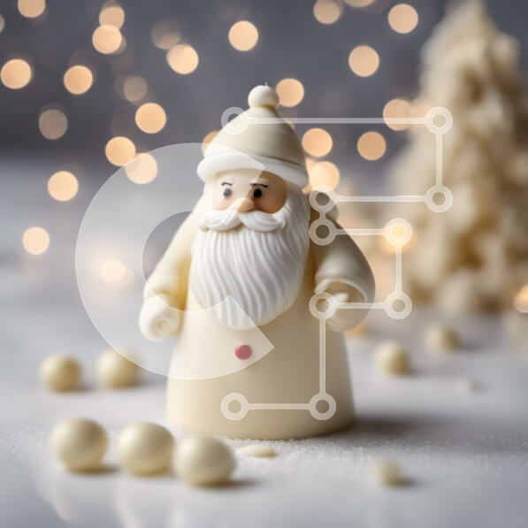 Intra Συλλεκτικό Ξύλινο Παζλ Plywood  4mm - Ειδώλιο Άγιου Βασίλη με χιονόμπαλες Σε Ξύλινο Κουτί - Διαστάσεις: 10x10 cm – 25 κομμάτια