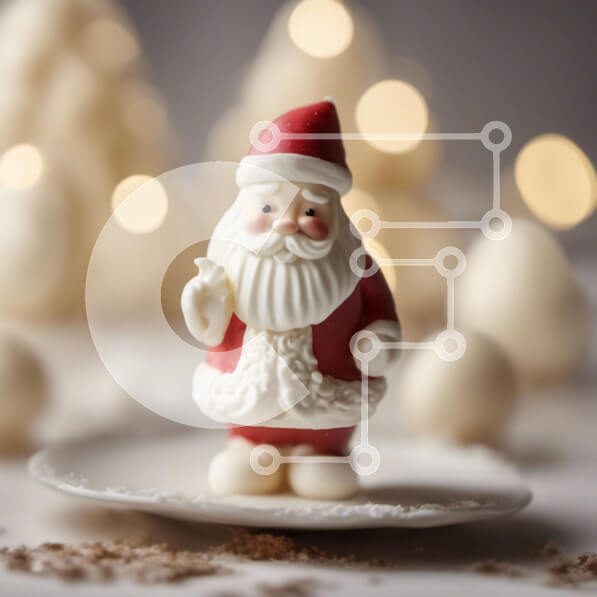 Intra Συλλεκτικό Ξύλινο Παζλ Plywood  4mm - Ειδώλιο Άγιου Βασίλη σε χιονισμένα δέντρα Σε Ξύλινο Κουτί - Διαστάσεις: 10x10 cm – 25 κομμάτια