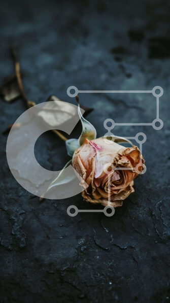 Σετ των 2 Intra Συλλεκτικό Ξύλινο Παζλ Plywood  4mm - Μονό αποξηραμένο τριαντάφυλλο στο έδαφος Σε Ξύλινο Κουτί - Διαστάσεις: 10x10 cm – 25 κομμάτια