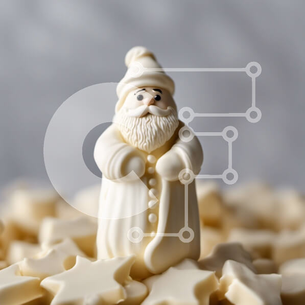 Intra Συλλεκτικό Ξύλινο Παζλ Plywood  4mm - Ειδώλιο Άγιου Βασίλη με λευκές καραμέλες σε σχήμα αστεριού Σε Ξύλινο Κουτί - Διαστάσεις: 10x10 cm – 25 κομμάτια