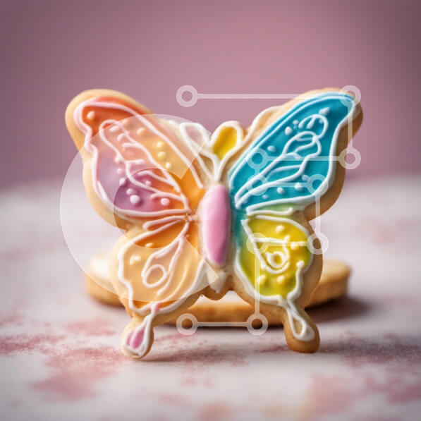 Σετ των 2 Intra Συλλεκτικό Ξύλινο Παζλ Plywood  4mm - Πολύχρωμο μπισκότο πεταλούδων σε ένα διακοσμητικό πιάτο Σε Ξύλινο Κουτί - Διαστάσεις: 10x10 cm – 25 κομμάτια