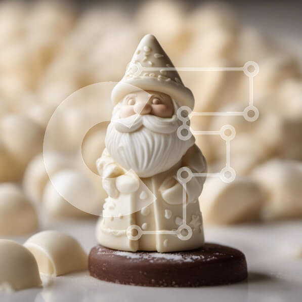 Intra Συλλεκτικό Ξύλινο Παζλ Plywood  4mm - Ειδώλιο Άγιου Βασίλη στις χιονόμπαλες Σε Ξύλινο Κουτί - Διαστάσεις: 10x10 cm – 25 κομμάτια