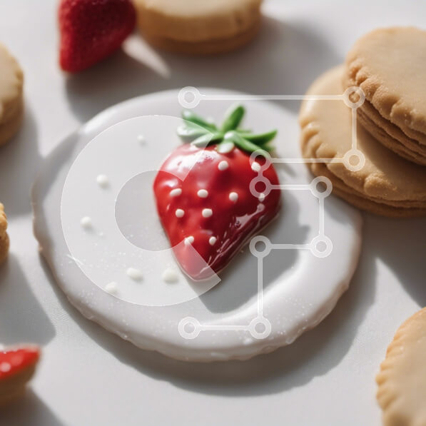 Σετ των 2 Intra Συλλεκτικό Ξύλινο Παζλ Plywood  4mm - Νόστιμη ποικιλία από μπισκότα και μπισκότα σε λευκό πιάτο Σε Ξύλινο Κουτί - Διαστάσεις: 10x10 cm – 25 κομμάτια