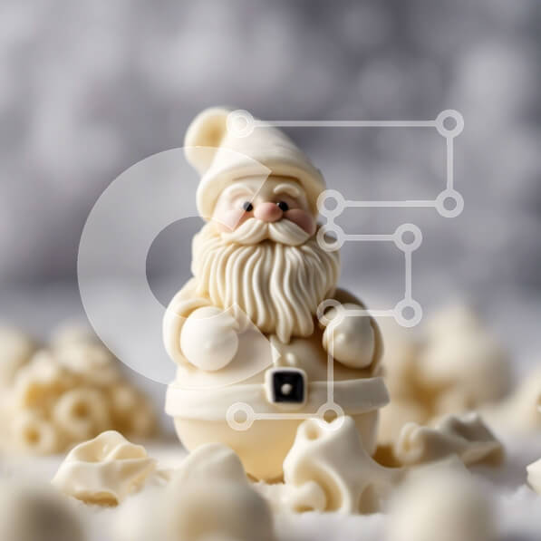 Intra Συλλεκτικό Ξύλινο Παζλ Plywood  4mm - Ειδώλιο Άγιου Βασίλη στις νιφάδες χιονιού Σε Ξύλινο Κουτί - Διαστάσεις: 10x10 cm – 25 κομμάτια