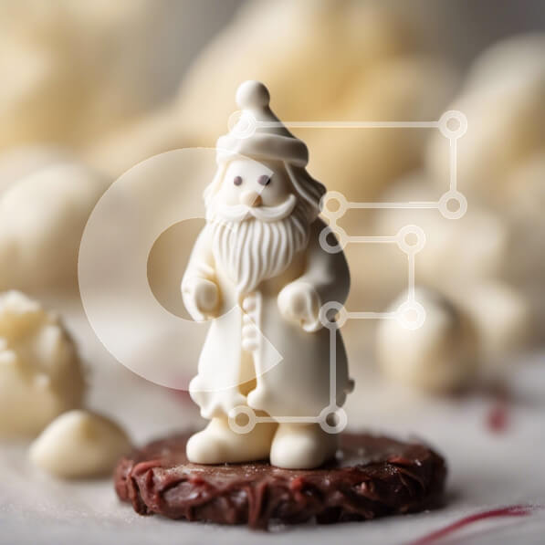 Intra Συλλεκτικό Ξύλινο Παζλ Plywood  4mm - Ειδώλιο Άγιου Βασίλη σε κομμάτια λευκής σοκολάτας Σε Ξύλινο Κουτί - Διαστάσεις: 10x10 cm – 25 κομμάτια