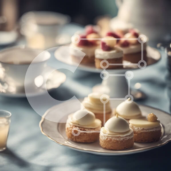 Σετ των 2 Intra Συλλεκτικό Ξύλινο Παζλ Plywood  4mm - Τραπέζι με επιδόρπια, cupcakes και γλυκά Σε Ξύλινο Κουτί - Διαστάσεις: 10x10 cm – 25 κομμάτια