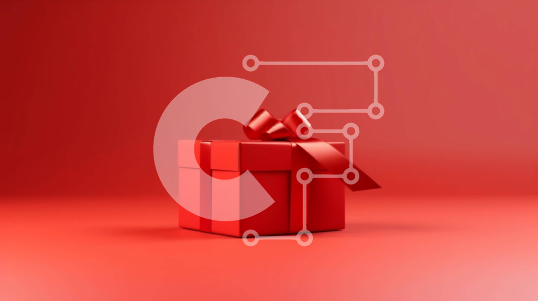 Intra Συλλεκτικό Ξύλινο Παζλ Plywood  4mm - Κόκκινο κουτί δώρου σε πορτοκαλί φόντο Σε Ξύλινο Κουτί - Διαστάσεις: 10x10 cm – 25 κομμάτια